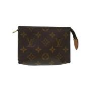 Brukt Brun Lerret Louis Vuitton Lommetoalett