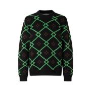 Grafisk Jacquard Crewneck Genser