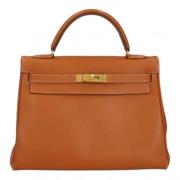 Pre-owned Brunt skinn Hermès Kelly