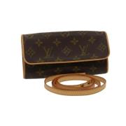 Pre-owned Brunt lerret Louis Vuitton florentinsk veske