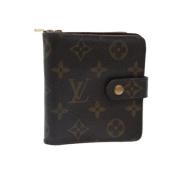 Pre-owned Brunt lerret Louis Vuitton lommebok