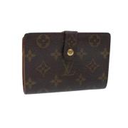 Pre-owned Brunt lerret Louis Vuitton lommebok