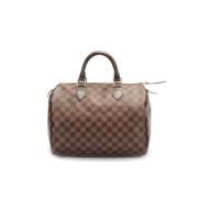 Pre-owned Brunt lerret Louis Vuitton Speedy