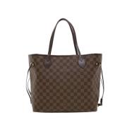 Pre-owned Brunt lerret Louis Vuitton Neverfull