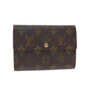 Pre-owned Brunt lerret Louis Vuitton lommebok