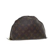 Pre-owned Brunt lerret Louis Vuitton kosmetisk veske