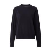 Dark Blue, S Lexington Freya Cotton/Cashmere Sweater Fine Knit