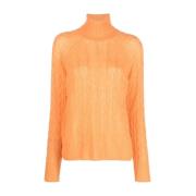 Oransje Kasjmir Turtleneck Genser