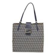 Pre-owned Navy Canvas Fendi Tote