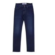 Blå Bard Slim-Fit Jeans med Signaturduft