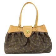 Pre-owned Brunt lerret Louis Vuitton Tote