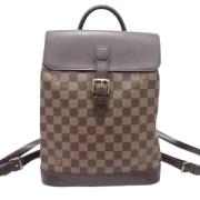 Pre-owned Brunt lerret Louis Vuitton ryggsekk