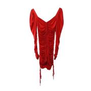 Pre-owned Rødt stoff Dolce Gabbana kjole