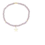 Crystal Bead Bracelet 4 MM Sparkled Lavendel