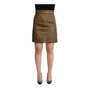 Black Gold A-line Above Knee Casual Skirt