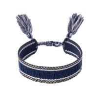 Woven Friendship Bracelet Hasta La Vista Navy Blue W/Gold