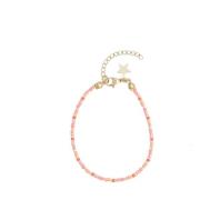 Glass Bead Bracelet 2 MM Orange Pink