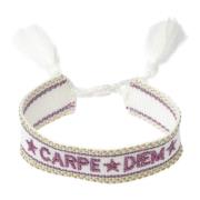 Woven Friendship Bracelet - Carpe Diem White W/Sparkled Lavendel
