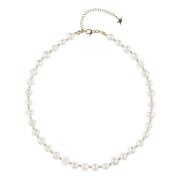 Fresh Water Pearl Necklace 8 MM 40 CM W/Gold Beads