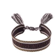 Woven Friendship Bracelet Carpe Diem Chocolate Brown W/Gold