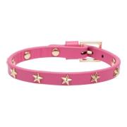 Leather Star Stud Bracelet Pink