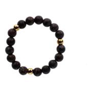 Stone Bead Ring 3 MM Matte Black