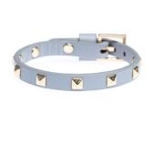 Leather Stud Bracelet Mini Light Grey