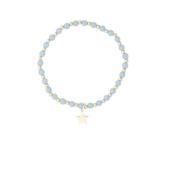 Stone Bead Bracelet 4 MM W/Gold Beads 501 Blue