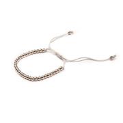 Thread Bracelet Metal Beads Silver Grey Large