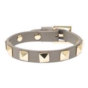 Leather Stud Bracelet Light Taupe