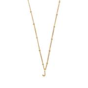 Initial J Satellite Chain Neck - Pale Gold