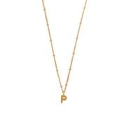 Initial P Satellite Chain Neck - Pale Gold