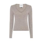 Merinoull V-Halsgenser - Beige