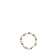 Oval Pearl Ring W/Gold Beads
