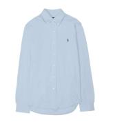 Blå Polo Ralph Lauren Lsfbbdm5-Long Sleeve-Knit Fritids Skjorte