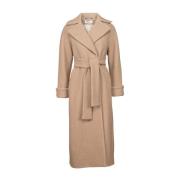 Elegant Wool Coat Long for Kvinner