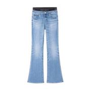 Blå Denim Jeans med Retro Vintage Look