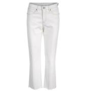 Rå Kant Ankel Jeans - Off White