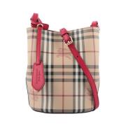 Beige/Rød Skinn Bucket Bag Modell 4057157