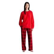 Rød Flanell Pyjama Sett