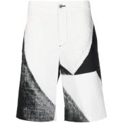 Stilige trykte bomull Bermuda shorts