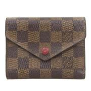 Pre-owned Brunt lerret Louis Vuitton lommebok