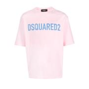 Rosa T-skjorter og Polos med Dsquared2 Logo