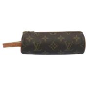 Pre-owned Brunt lerret Louis Vuitton-saken