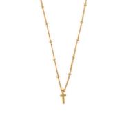 Initial T Satellite Chain Neck - Pale Gold