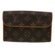 Pre-owned Brunt lerret Louis Vuitton florentinsk veske