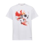 Punk Skull Grafisk Print T-skjorte