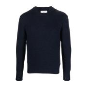 Midnight Blue Crew-Neck Cashmere Sweater