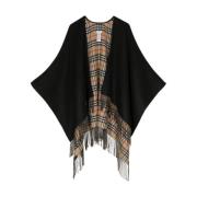 Svart Ull Reversibel Cape