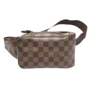 Pre-owned Brunt lerret Louis Vuitton beltevesker